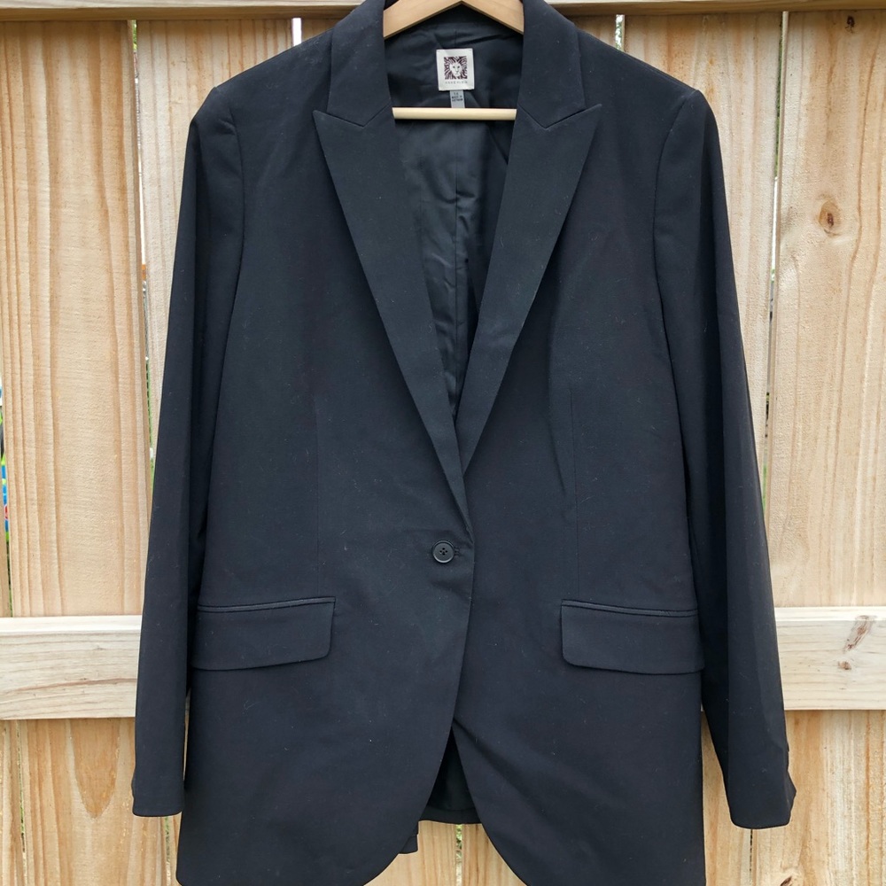 Anne Klein Sz 14 Black Blazer